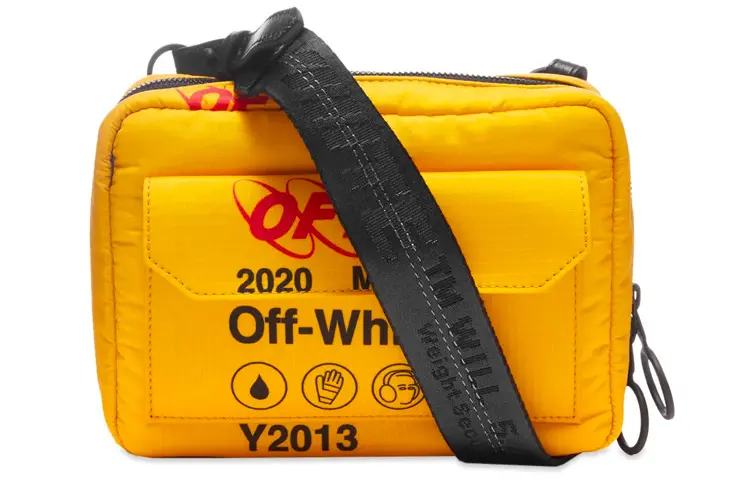 OFF WHITE Polyester Shoulder Bag, Crossbody Bag Unisex Yellow