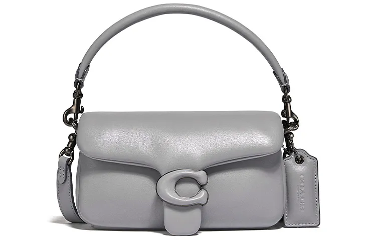 COACH Tabby Sheepskin Leather Cloud Bag Pillow Bag Handbags Mini Women's Granite Gray