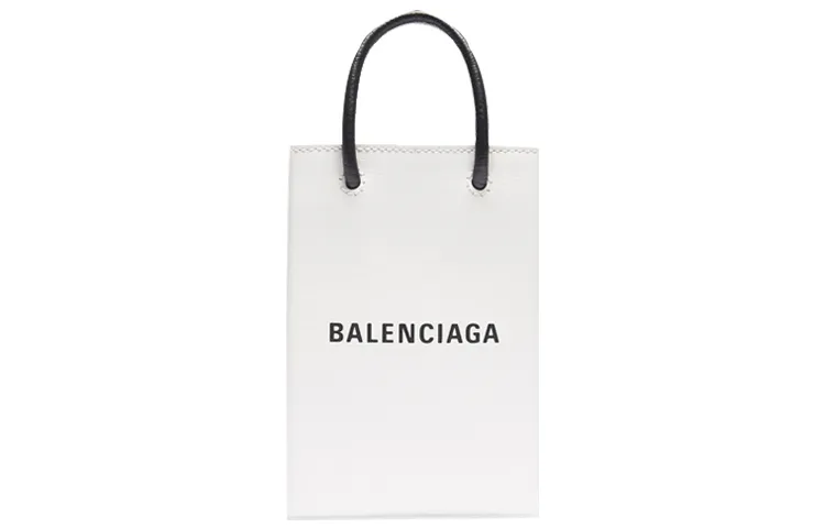 Balenciaga Calfskin Tote Bag, Shopping Bag, Cell Phone Pouch, Handbag, Crossbody Bag Regular Women's White