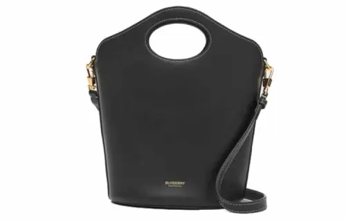 Burberry Pocket Bag Canvas, Cow Leather Handbag Small Women's Black