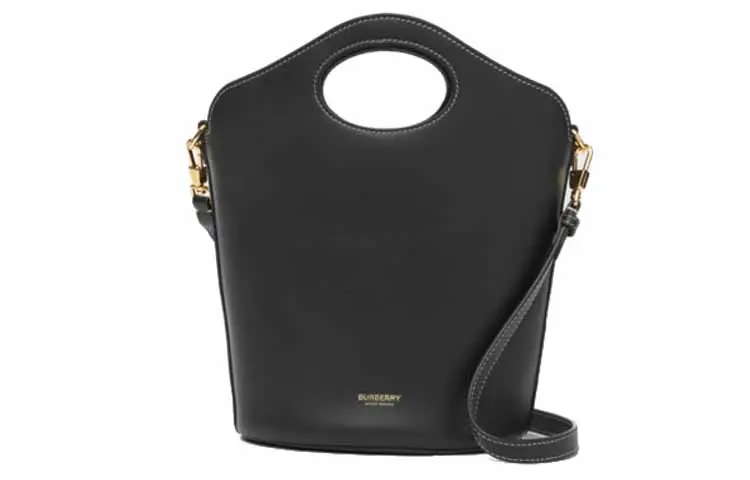 Burberry Pocket Bag Canvas, Cow Leather Handbag Small Women's Black