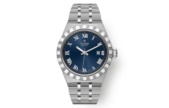 TUDOR Royal Collection Automatic Mechanical Movement Women's Watch 28mm Blue Dial Matte Steel Watch Case