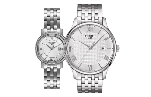 TISSOT Quartz Movement Unisex Watch 29mm Silver Dial Stainless Steel Case Stainless Steel Watchband