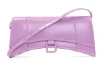 Balenciaga Hourglass Calfskin Crossbody Bags Women's Purple