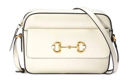 GUCCI Horsebit 1955 Leather Camera Bag, Crossbody Bag, Shoulder Bag Women's White