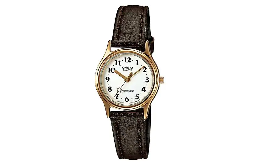 CASIO STANDARD Anti Magnetic Quartz Movement Leather Strap Watch Women's Watch White Dial
