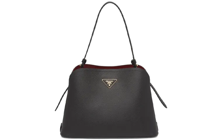 PRADA Matinee Cow Leather Handbag, Shoulder Bag Small Women's Black