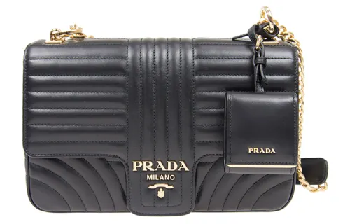 PRADA Cow Leather Crossbody Bag, Shoulder Bag Medium Women's Black
