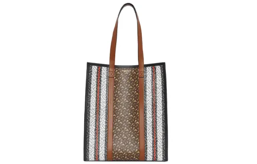 Burberry Monogram-Stripe E-canvas Portrait tote bag