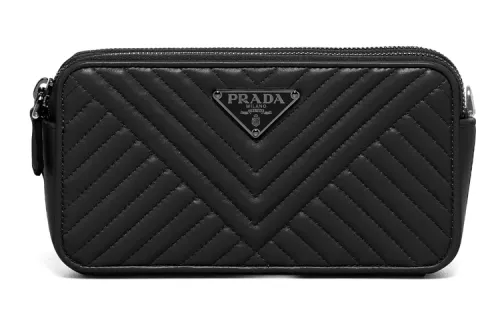 PRADA Sheepskin Clutch Mini Women's Black