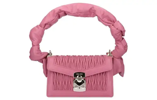 MIU MIU Leather Handbag, Shoulder Bag Women's Pink