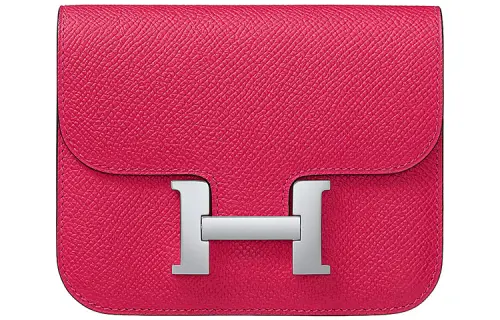 HERMES Constance Slim Calfskin Wallet Fanny Pack Women's Mexican Powder