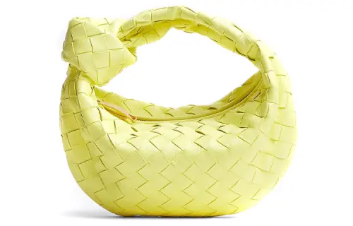 Bottega Veneta Jodie Lambskin With Calfskin Handbag Mini Women's Yellow