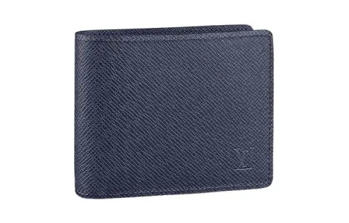 LOUIS VUITTON Multiple Wallet 3 Card Slot Taiga Bleu Marine