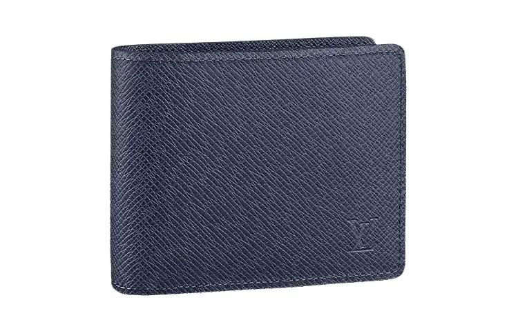LOUIS VUITTON Multiple Wallet 3 Card Slot Taiga Bleu Marine