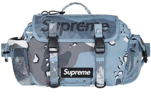 Supreme Polyester Shoulder Bag, Crossbody Bag, Fanny Pack Men's Blue White