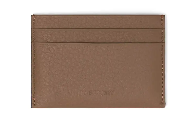Burberry Grain Leather Wallet, Card Holder Men's Brown
