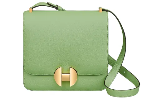 HERMES 2002 Evercolor Calfskin Shoulder Bag, Crossbody Bag 20 Women's Grasshopper Green