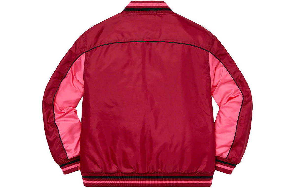 Куртка Supreme FW20 College Baseball Jacket (черно-белая) — фото 2