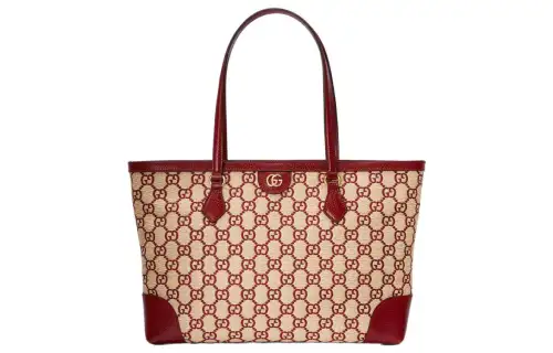 GUCCI Ophidia Denim With Leather Tote Bag, Shopping Bag, Handbag, Shoulder Bag Medium Women's