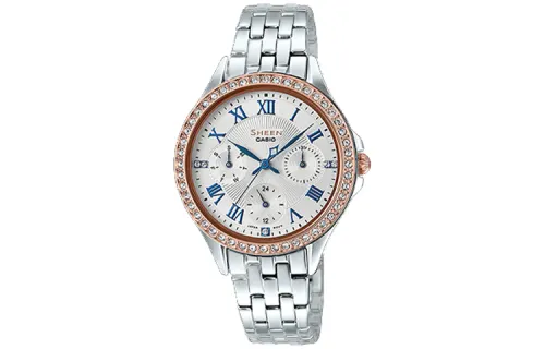 CASIO Women's SHEEN 38.6mm Silver Watch SHE-3062SG-7A