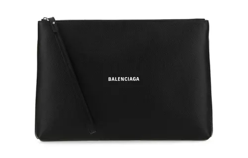 Balenciaga Cow Leather Clutch Men's Black