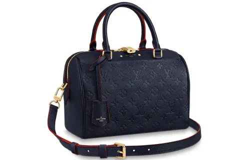 LOUIS VUITTON Speedy Empreinte Embossed Leather Pillow Bag Handbag Women's Deep Sea Blue & Red
