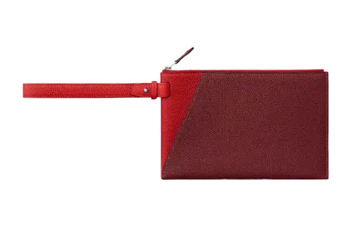 HERMES Cabavertige Cow Leather Clutch Men's Khaki Red, Hermes Red, Heart Red