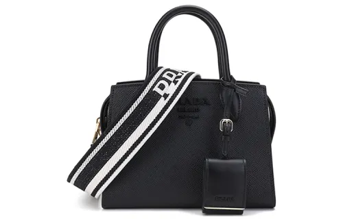 PRADA Leather Handbag, Shoulder Bag Regular Women's Black