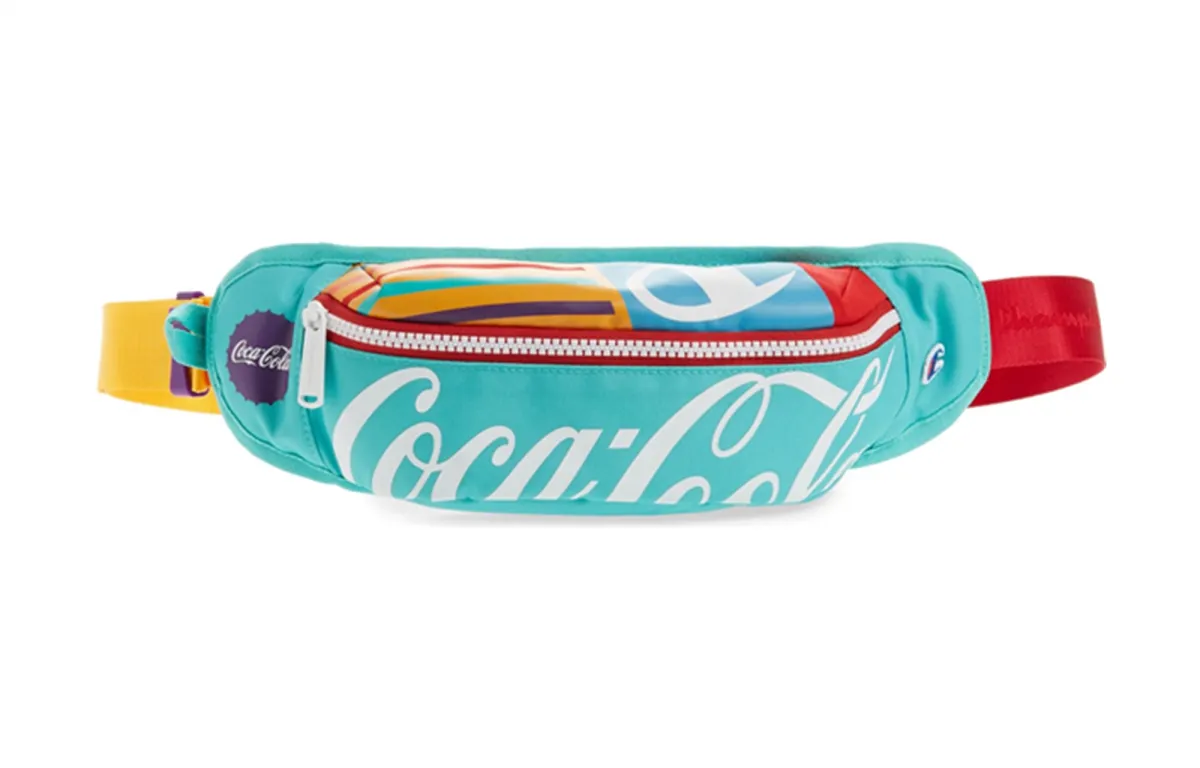 Champion Coca Champion, Collaboration Multicolor Polyester One Shoulder Crossbody Fanny Pack Unisex Mint Green