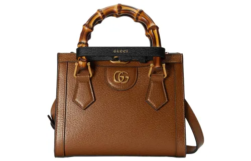 GUCCI Leather Tote Bag, Shopping Bag, Shoulder Bag, Handbag Mini Women's Brown