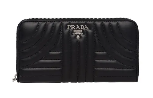 PRADA Cow Leather Wallet Women's Black
