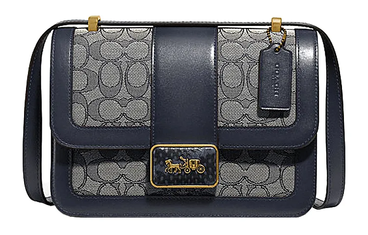 COACH Alie Canvas With Leather Messenger Bag, Small Square Bag, Crossbody Bag, Shoulder Bag Women's
