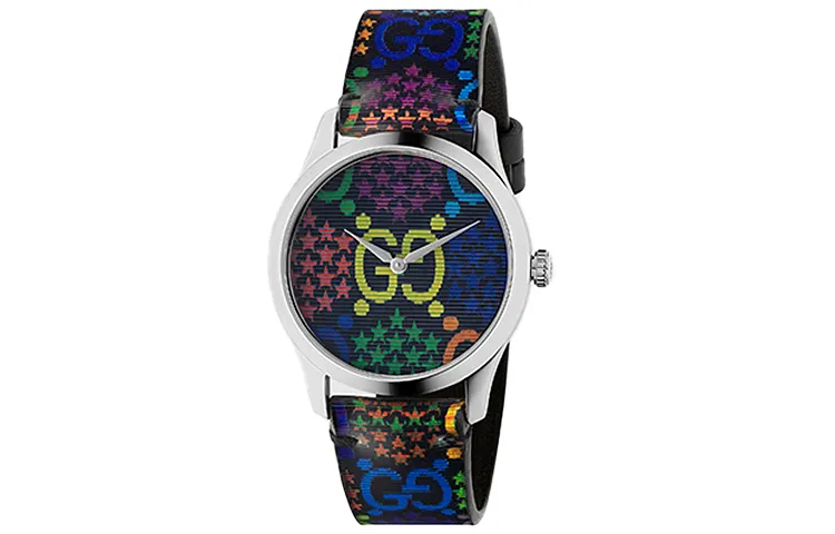 GUCCI G Timeless Collection Wrist Watches Quartz Movement Resin Strap Black Dial Men's Watches
