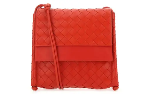 Bottega Veneta Soft Sheepskin Leather Crossbody Bags Women's Red