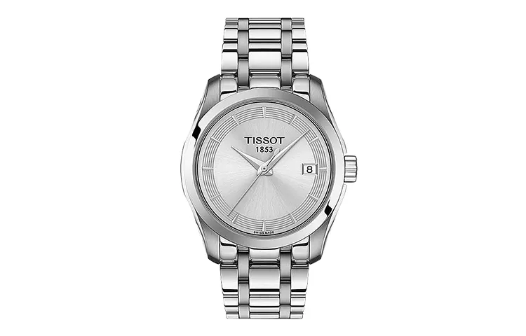 TISSOT Kutu Collection Quartz Movement 100m Waterproof Women's Watch 32mm Silver Dial Stainless Steel Case