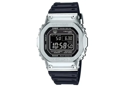 CASIO B5000 Collection All Metal Solar Quartz Movement Resin Strap Watch Men's Watches Black Dial