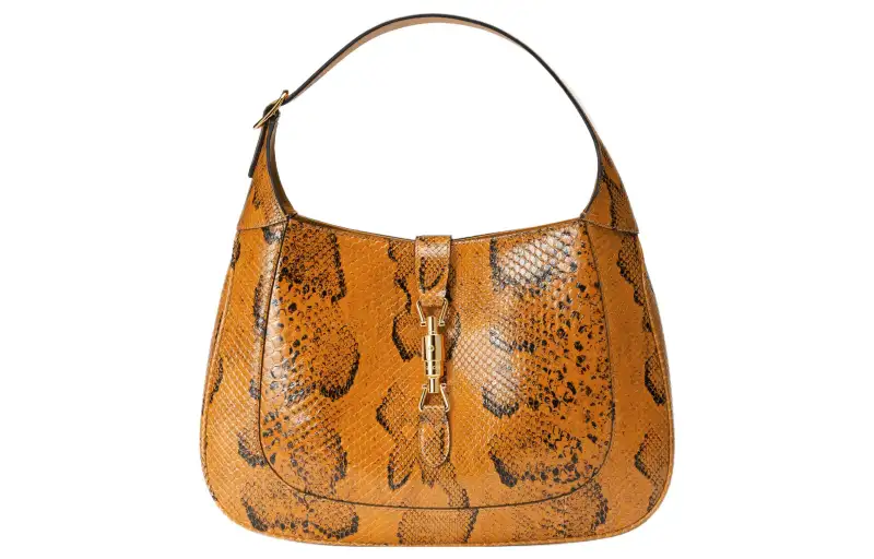 GUCCI Leather Handbag Women's Orange Brown