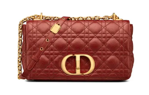 DIOR Cow Leather Crossbody Bags Medium Women's Brick Red
