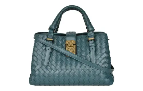 Bottega Veneta Woven Leather One Shoulder Handbag Regular Women's Dark Green