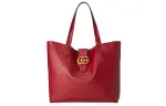 GUCCI Leather Tote Bag, Shopping Bag, Shoulder Bag, Handbag Medium Women's Red