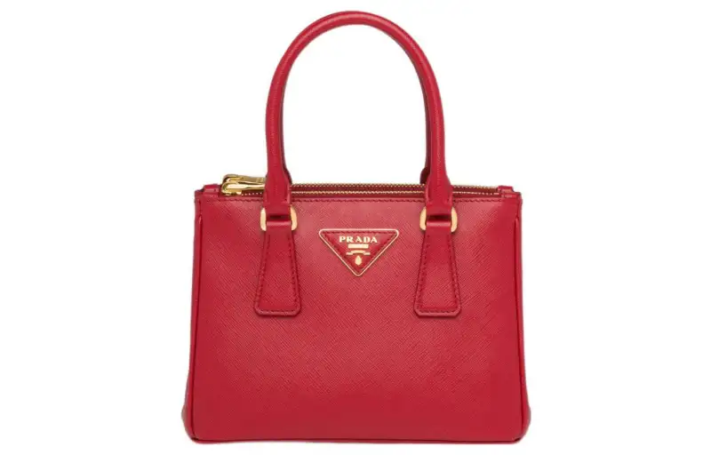 PRADA Saffiano Leather Shoulder Bag, Crossbody Bag, Handbag Mini Women's Red
