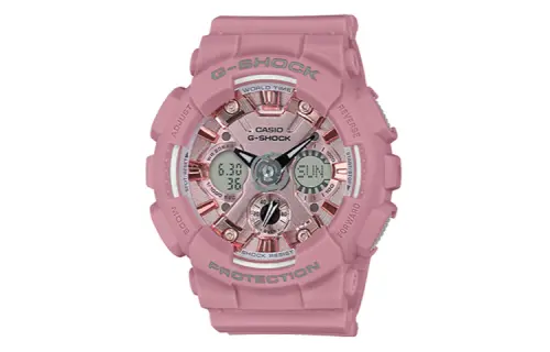 CASIO Women's Liquid Crystal/Analog Dual Display Series Pink Watch GMA-S120DP-4A
