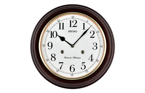 Japanese Seiko solid wood clock hourly music time European retro simple living room bedroom wall clock QXH202Z