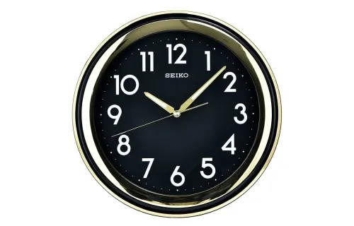 SEIKO Seiko 11-inch clock Japanese simple quartz clock fashion living room bedroom luminous quartz movement polyester plastic case wall clock men and women same style black QXA313K