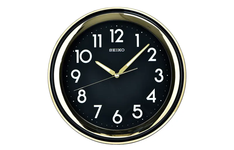 SEIKO Seiko 11-inch clock Japanese simple quartz clock fashion living room bedroom luminous quartz movement polyester plastic case wall clock men and women same style black QXA313K