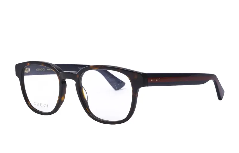 GUCCI Havana Oval Prescription Glasses Men's Brown