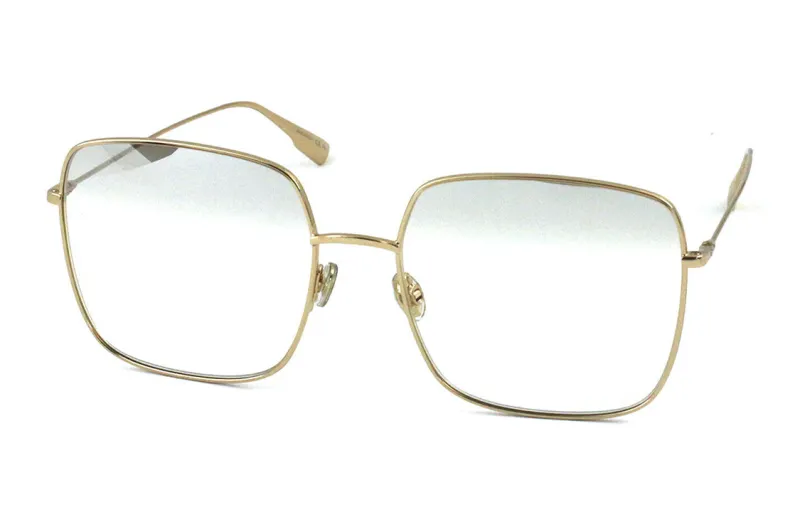 DIOR Metal Square Sunglasses Unisex Gold