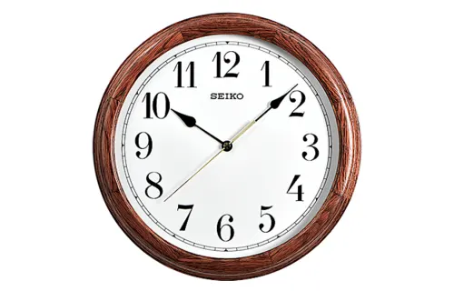 Japanese Seiko 13-inch wall clock simple and atmospheric Chinese style bedroom living room office oak solid wood quartz clock QXA153B