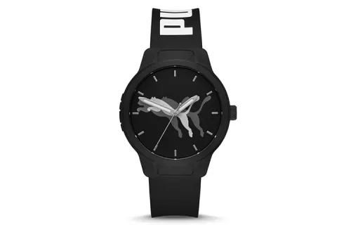 PUMA Wrist Watches Quartz Movement Silicone Strap Black Dial Unisex
